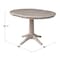 International Concepts Round 36 in Rd Top Pedestal Table, 12 in Leaf, 28.9 inH, Dining Ht, Washed Gray Taupe, 36 in W, 48 in L K09-36RXT-27B - alternate 5